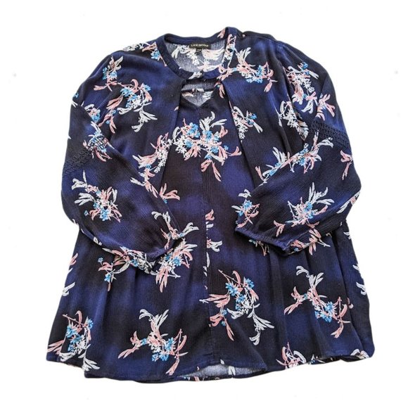 LANE BRYANT Floral Crinkle Tunic Top